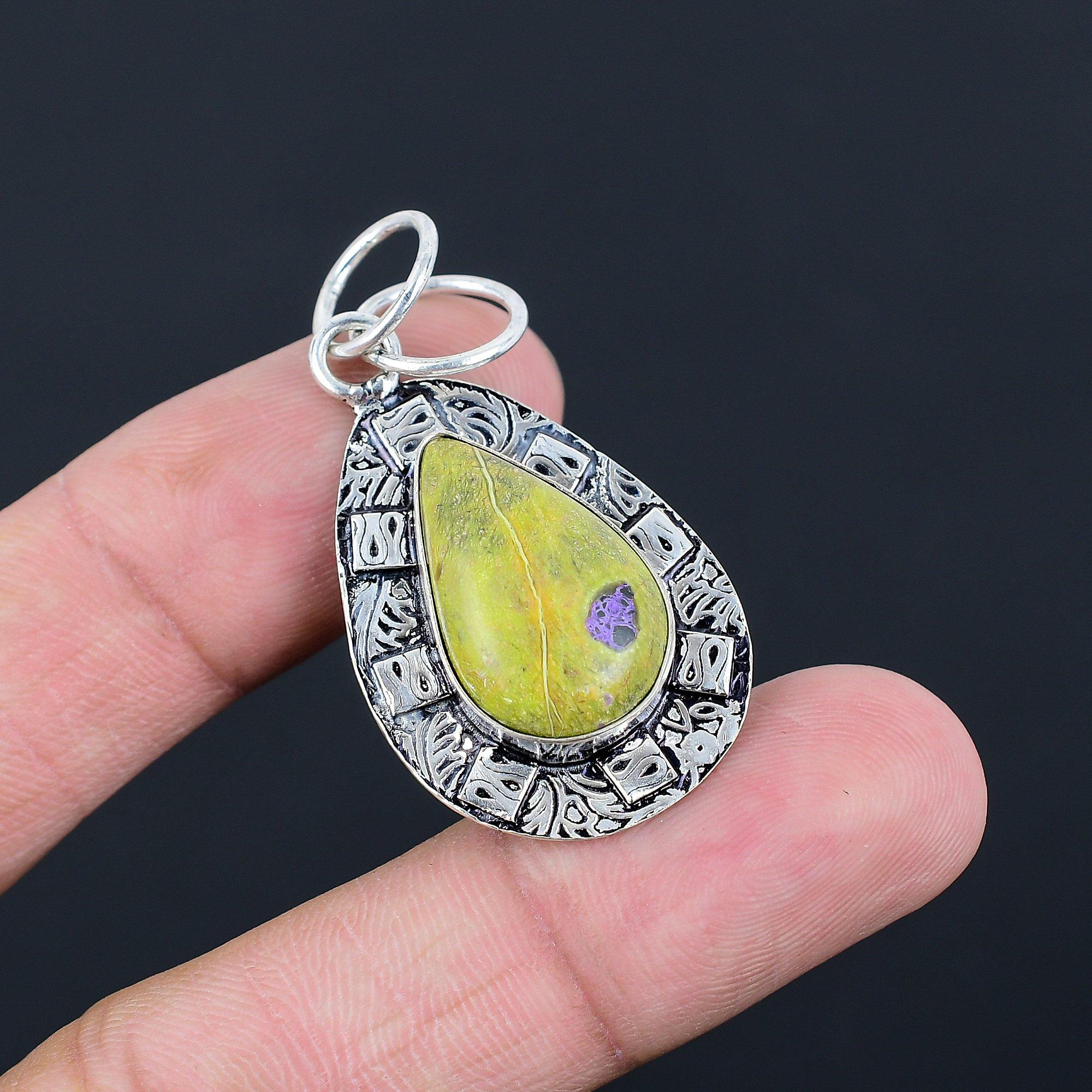 Natural Atlantisite Gemstone Jewelry 925 Sterling Silver Pendant For Girls