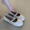 French great-looking flat-soled silver single shoes women's 2025 new summer skirt Mary Jane shoes ballet evening shoes