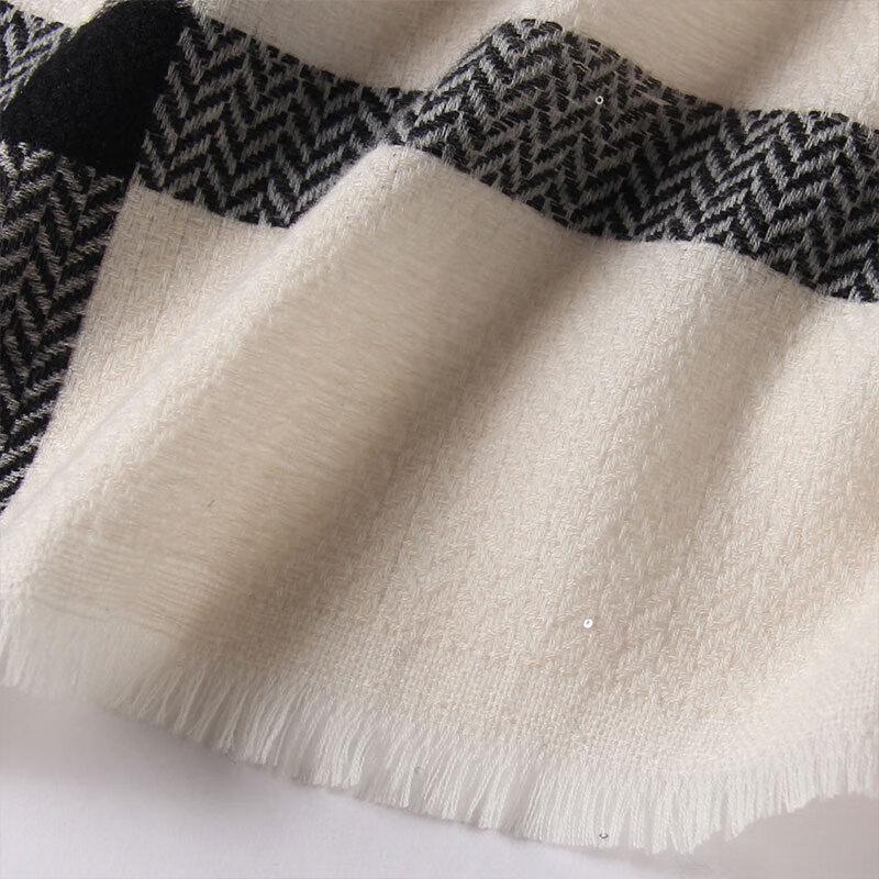 G·TENNA Women's V-Pattern Sequin Wool Scarf