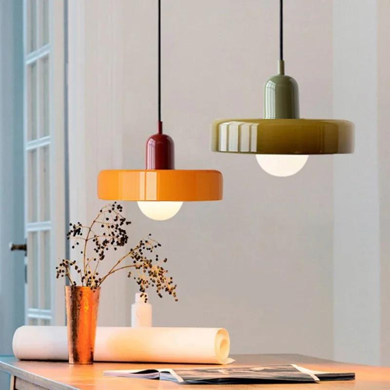 Nordic Glass Pendant Light 25CM Warm Light E27 Blub For Living Room Bedroom Bedside Restaurant Hotel Indoor Decorative Lighting