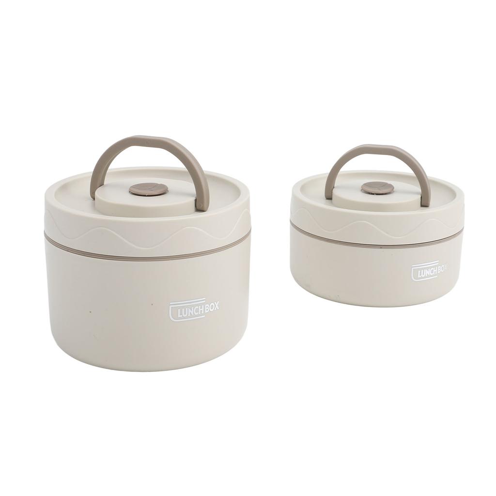 Insulated Lunch Container 304 Stainless Steel Sealed Multifunction Portable Round Thermal Bento Box with Thermal Bag