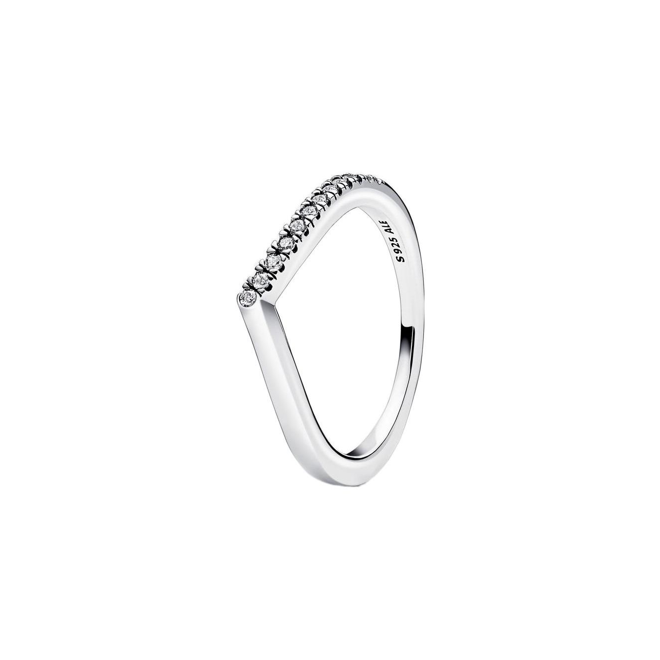 Pandora Timeless Fashion Single-Sided Wishbone 925 Silver Ring Women ring 192394C01 Box,48