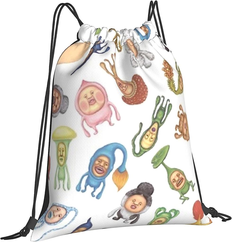 Barasu Kobito Zukan Gym Sack, Knapsack, Drawstring Bag, Lightweight, Waterproof, Travel, Outdoor, Sports, Gym Bag, Exercise Training, Unisex, Large Ca