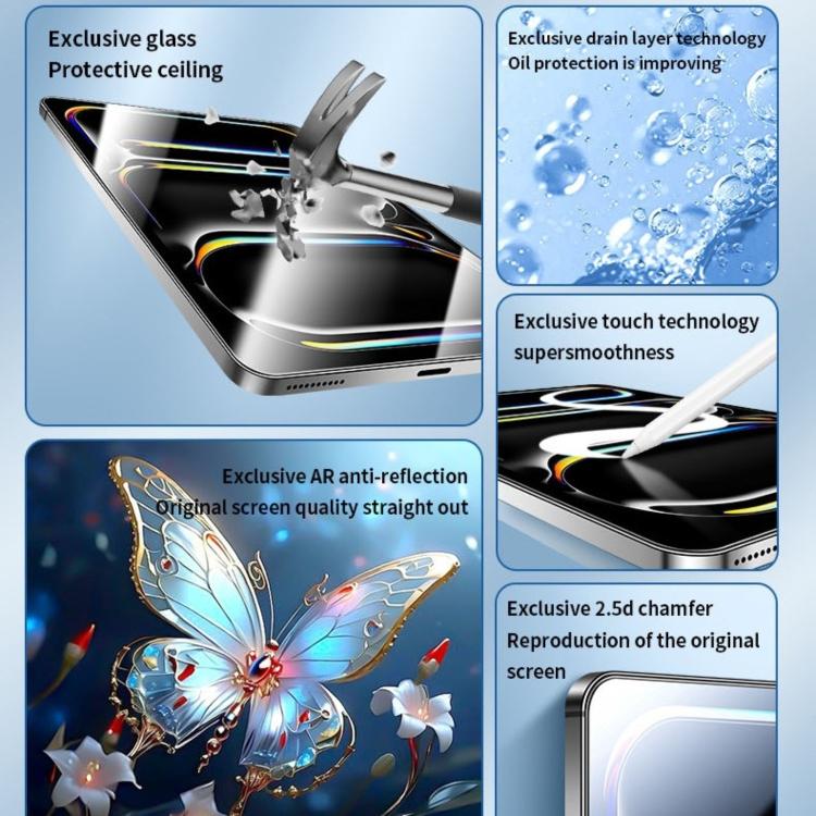 Easy Install Dust-Free HD Eye Protection Tempered Glass Screen Protector For iPad Pro 12.9 2022/2021, Anti-Scratch Explosion-Proof Tablet Film