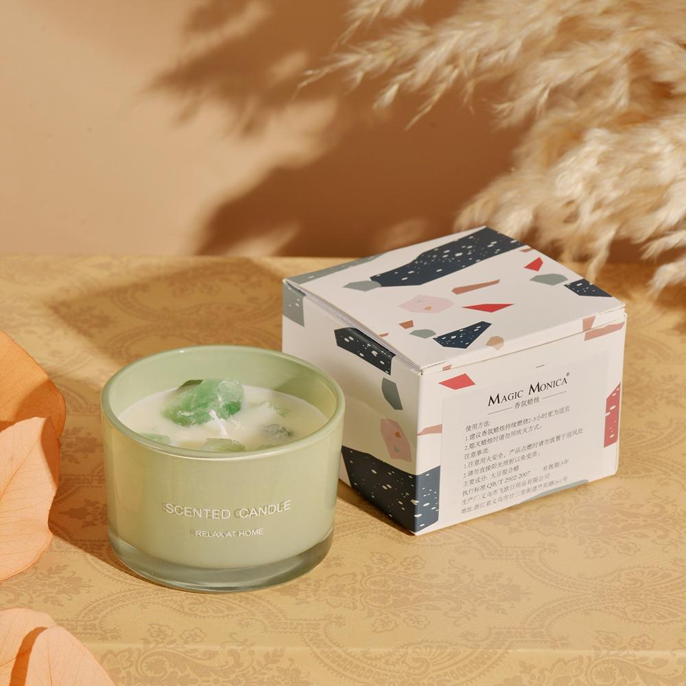 Custom High Quality Scented Candles Luxury Colorful Crystal Candle for Holiday Gifts 85g&Gardenia белый