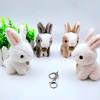 Cute Plush Bunny Keychain Pendant Fluffy White Rabbit Doll Backpack Decoration Gift For Girls