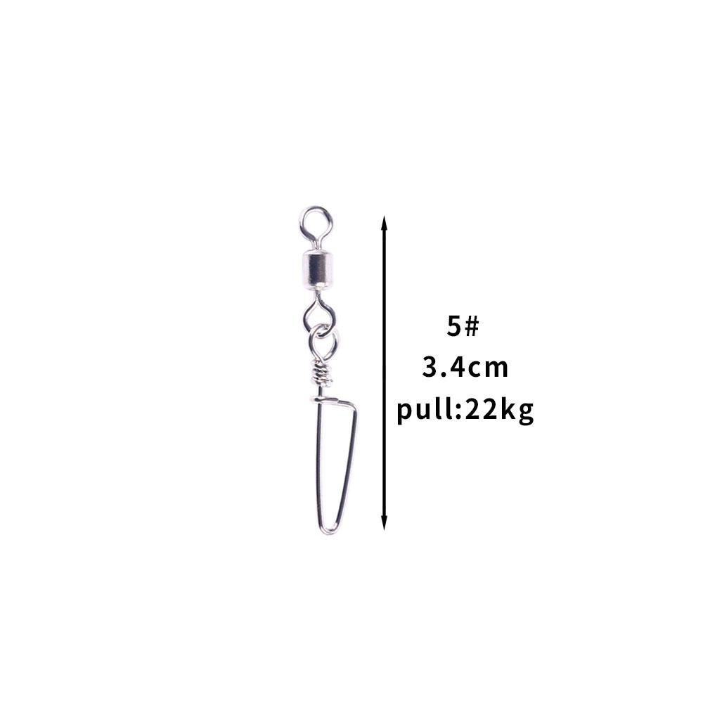 50pcs/ Stainless Steel Fishing Connector 8-word ring connector Rolling Snap Swivels Fishing Tackle Lure Tool