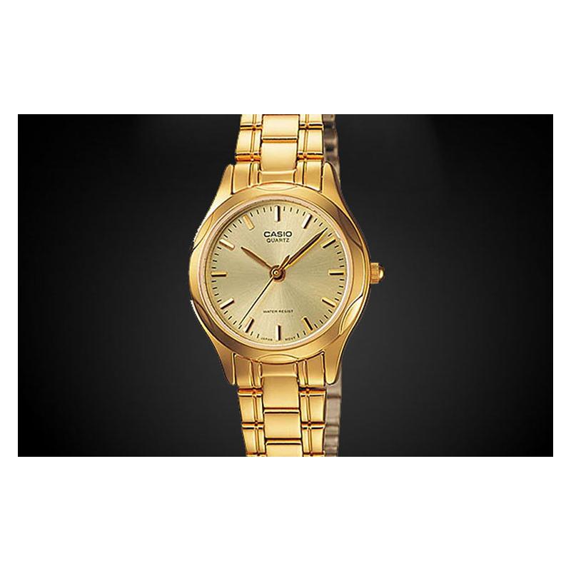 Casio STANDARD Series Retro Pointer Series Quartz Movement Stainless Steel Strap Japanese and Korean Watch Women's Watch Gold Dial LTP-1275G-9A