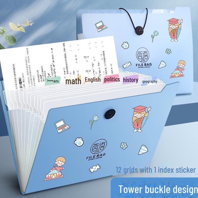 Large Capacity A4 Transparent Accordion File for Document Storage