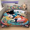 3pcs Bedding Set Foxes, Floral Includes 1 Comforter + 2 Pillowcases, Without Pillow Inserts, Soft Comfortable,Bedding Set,a0909032