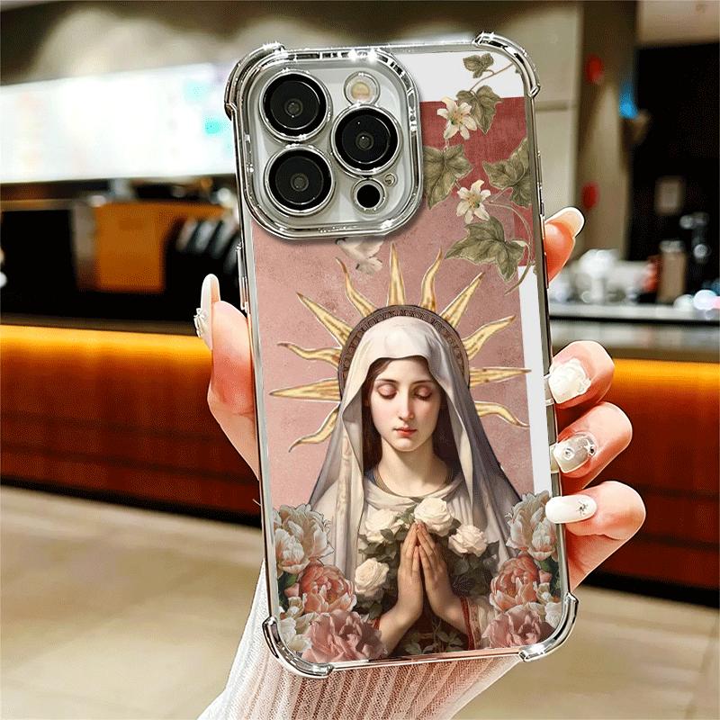 Virgen Mary Virgin De Guadalupe Soft Phone Case For iPhone 15 16 17 Air 14 Pro Max 16E Plus 13 12 Mini Plating Anti-Fall Fundas