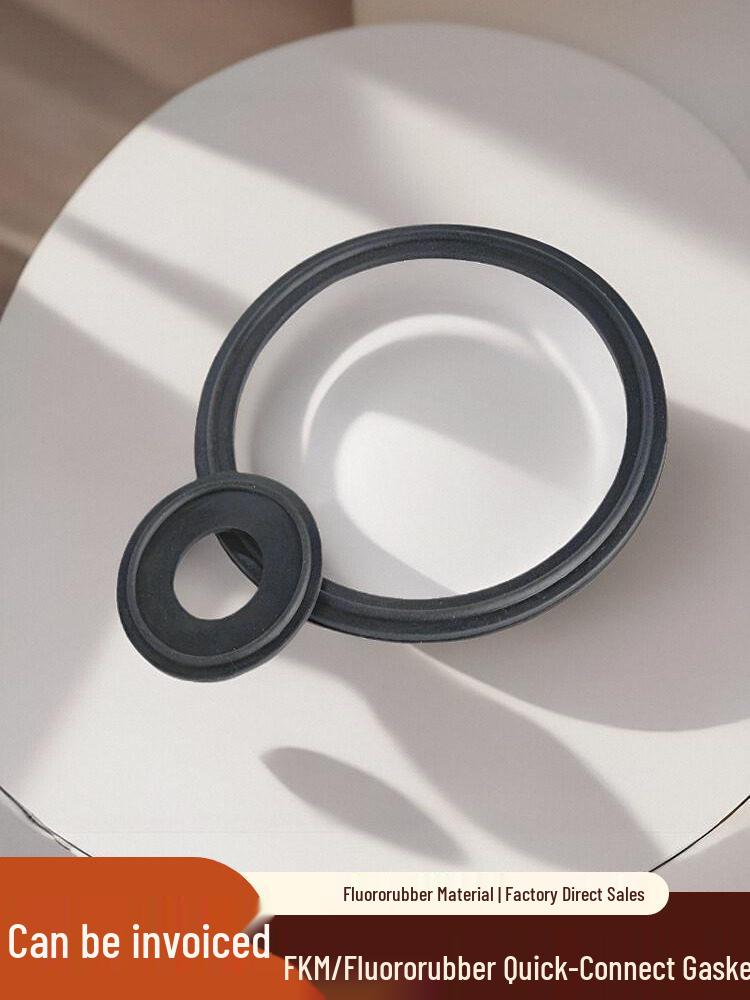 Quick Release Black Round FKM Oil-Resistant Fluororubber Seal Ring with Stainless Steel Hose Clamp. Φ25 Clamp 34
