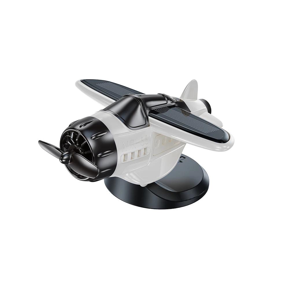 

Автомобильные солнечные украшения в виде самолета, вращающиеся на 360 градусов, креативные украшения для центральной консоли автомобиля с питанием, аксессуары для декора салона автомобиля белый