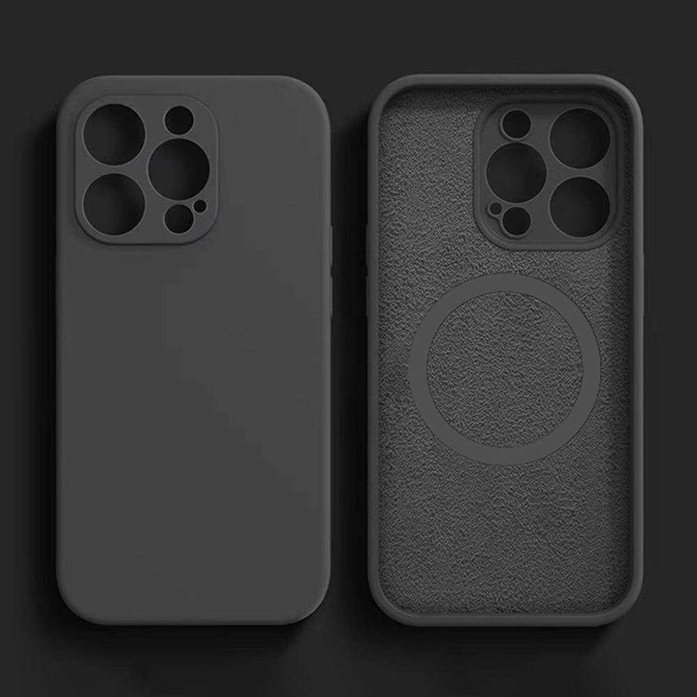 

For iPhone 16 Pro Max Magnetic Case Shockproof Soft TPU Phone Cover Black