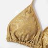 European & American Halter Neck Gold Foil Sexy Bikini - Solid Color, Back Tie (DY2420)