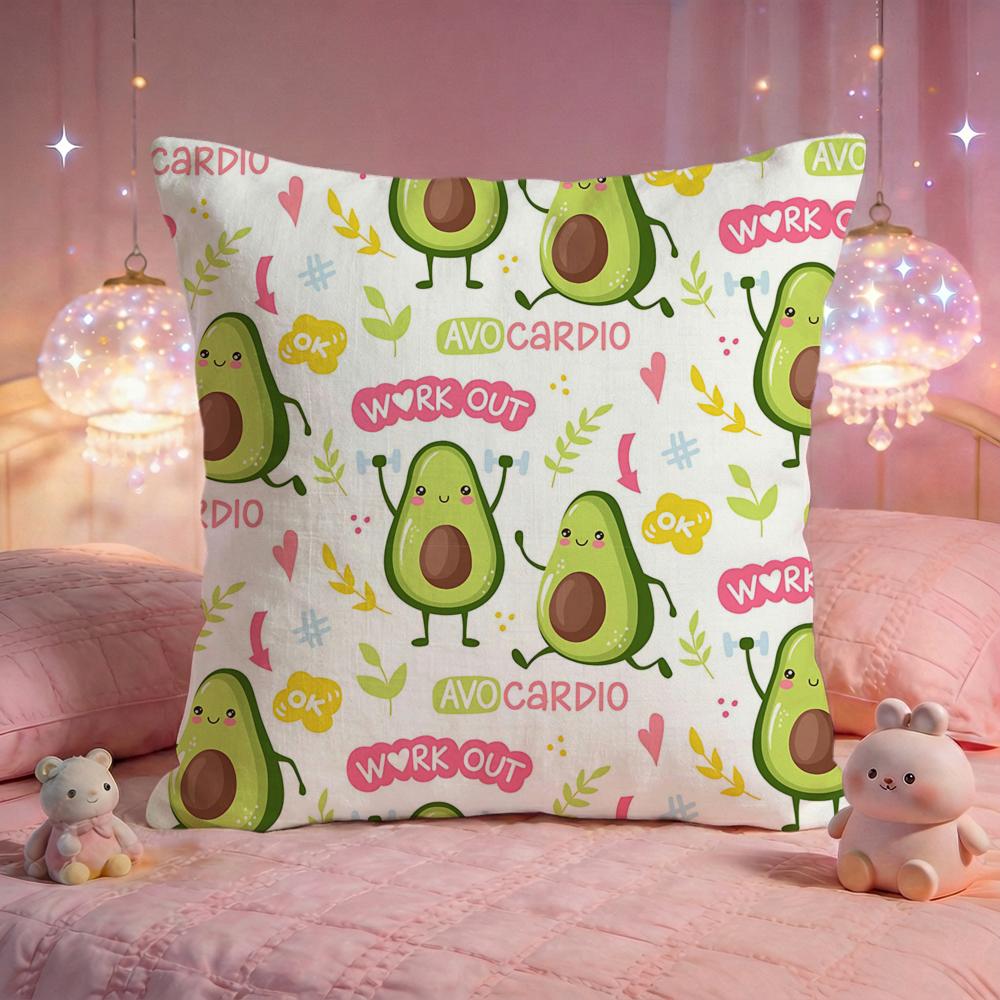 Fresh Avocado Fun Cushion Cover Premium Comfort Reversible Pillow Cove Two in One Design for Any Room Car Interior