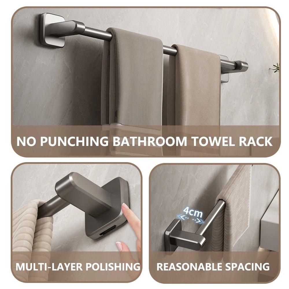 Self-adhesive Towel Rack Punch-free Towel Hanger Durable Towel Holder  Kitchen Storage Rack