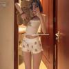 Women's Summer 2025 Slimming Teddy Bear Camisole Pajama Set with Pads - Cute & Sexy Tank Top and Shorts
