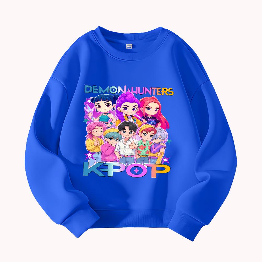 Kpop Lovci démonů Grafický potisk Mikina s kulatým výstřihem pro muže ženy teenagery Ležérní móda Dlouhý rukáv Pulovr Top