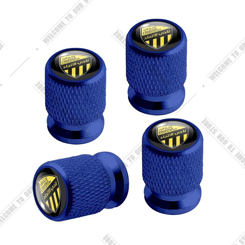 Car CNC Aluminum Football Club Emblem For Chevrolet Toyota GMC Nissan Geely 4pcs Tire Valve Air Port Stem Cover Caps Jr2