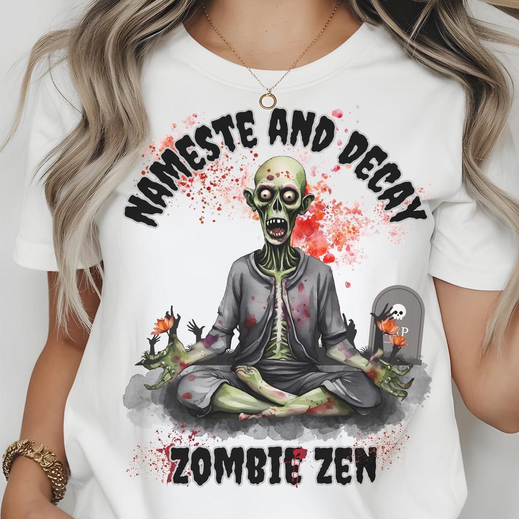 Zombie Yoga Unisex Tee: Funny Halloween Graphic Shirt