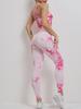 Women's Seamless Tie-Dye Yoga Set: High-Waist Hip-Lifting Pants and Sports Vest