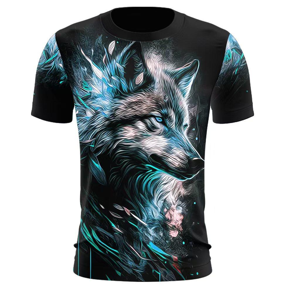 

Пляжная футболка с короткими рукавами с 3D-цифровым принтом, мужская футболка с короткими рукавами большого размера 3XL