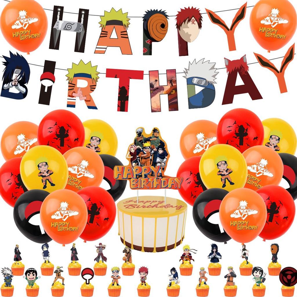 Anime Themed Naruto Birthday Party Ballon Banner Cake Topper Decoration Party