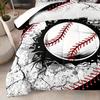 Pościel z motywem baseballowym 3D Zestaw 2-3 częściowy (Brak rdzenia) Nadaje się do Sypialni Zestaw Poszew na Kołdrę Prezent Wystrój Domu Tekstylia Sport
