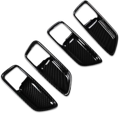 Hayasi Car Inner Door Handle Garnish Fiber for Toyota Corolla Cross 2021 and (Carbon Pattern) (First Generation, Later)