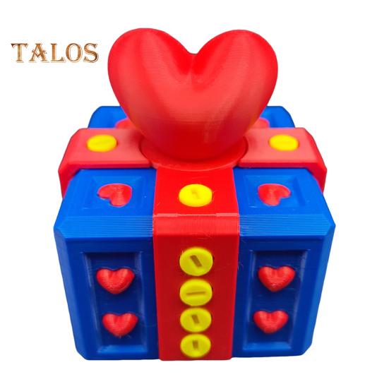 

Раздражающая подарочная коробка, подарочная коробка с 3D-печатью, с винтами, головоломка в виде сердечка для розыгрыша на День святого Валентина, праздничный подарок на день рождения 10cm синий/красный