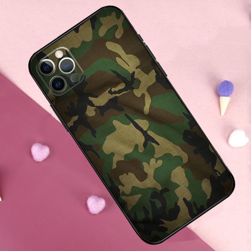 Army Military Camouflage Phone Case For iPhone 17 Pro Max 11 14 15 16 Pro Max Plus 12 13 Mini 17 Air 16e Back Cover