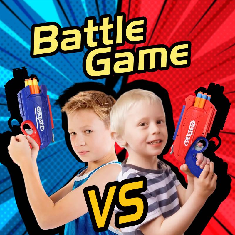 Children 6-Shot Soft Bullet Gun with 20 Bullets Target Wristband Manual Toy Gun Indoor Outdoor Shooting Games Kids Gifts
