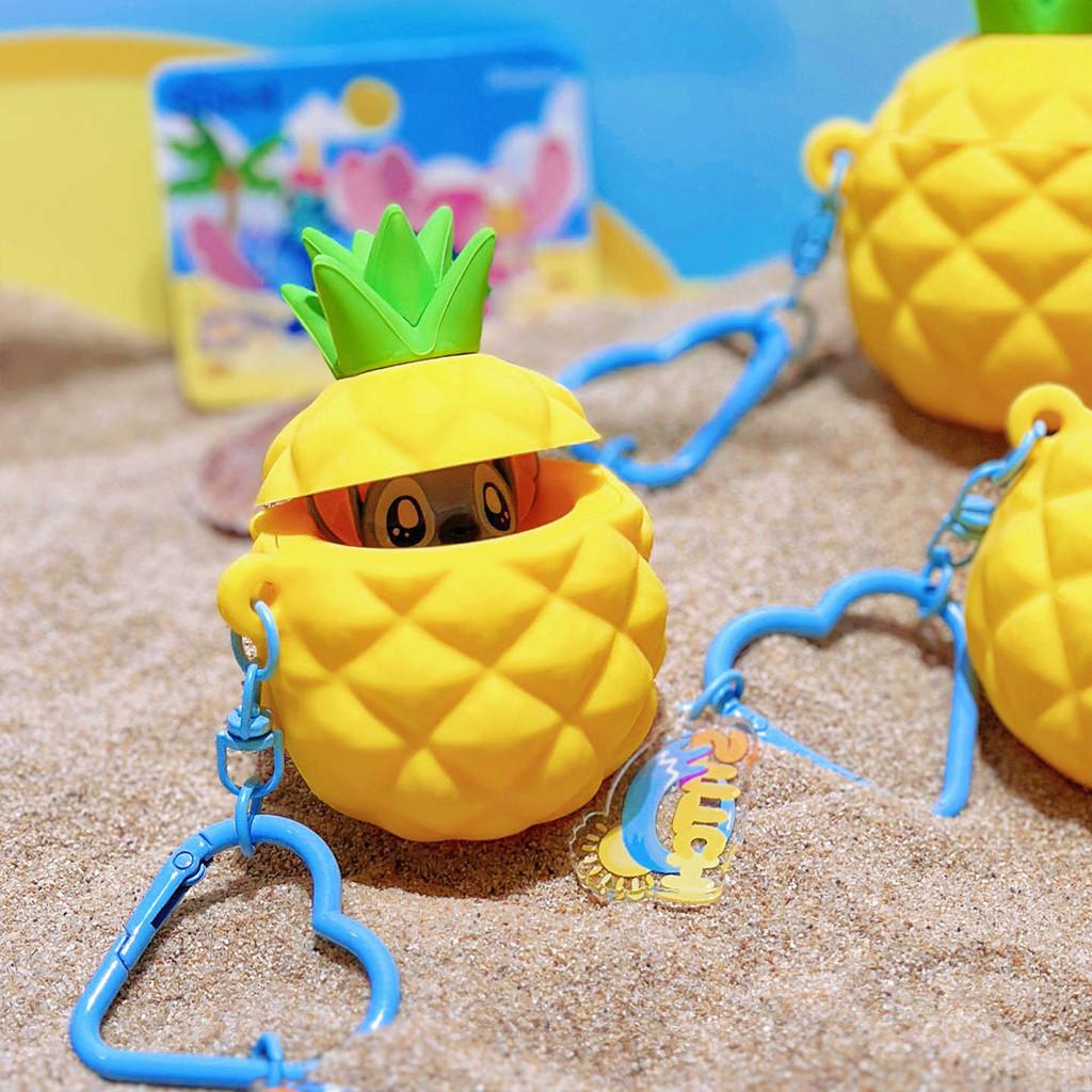Silicone Stitch Pineapple Keyring With Press Design For Kids Bag Decoration