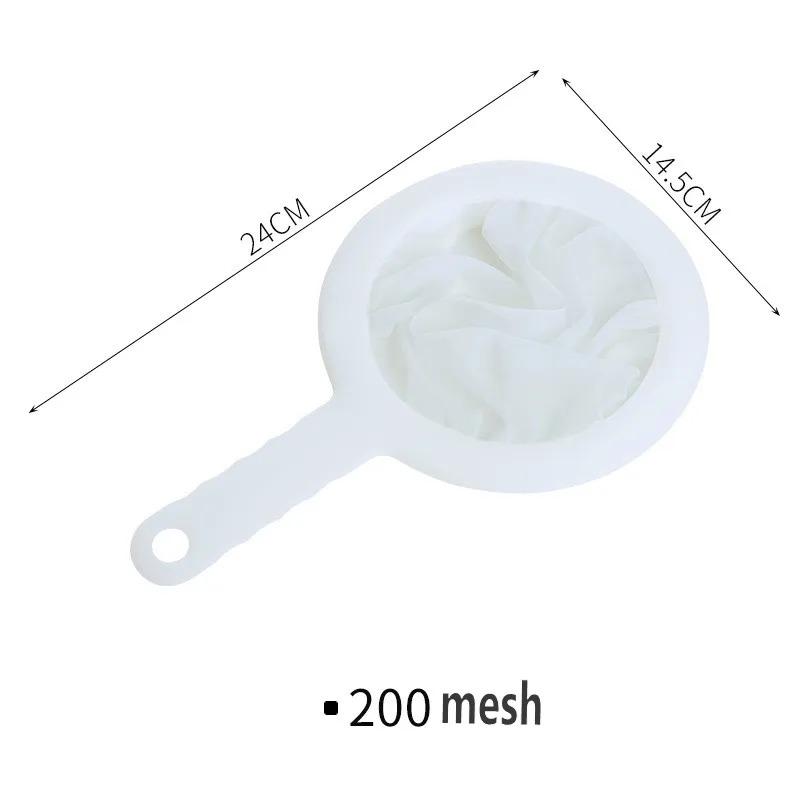 1Pc100/200/400 Mesh Washable Nylon Ultra Fine Filter Mesh Strainer Spoon Sieve Soy Milk Juice Coffee Tea Filter Kitchen Colander