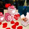 12pcs/lot Valentine's Day Gift Boxes for Biscuit Cookies Heart Express Love Cardboard Packaging Candies Box Wedding Decorations