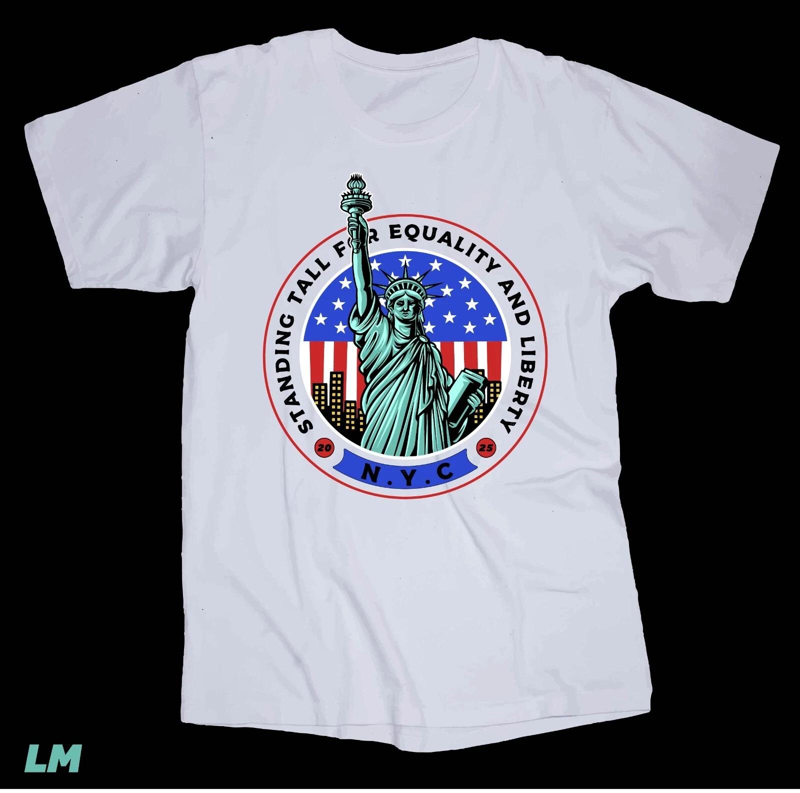 

New York City Standing tall for Equality and Liberty 2025 white T-shirt 2XL