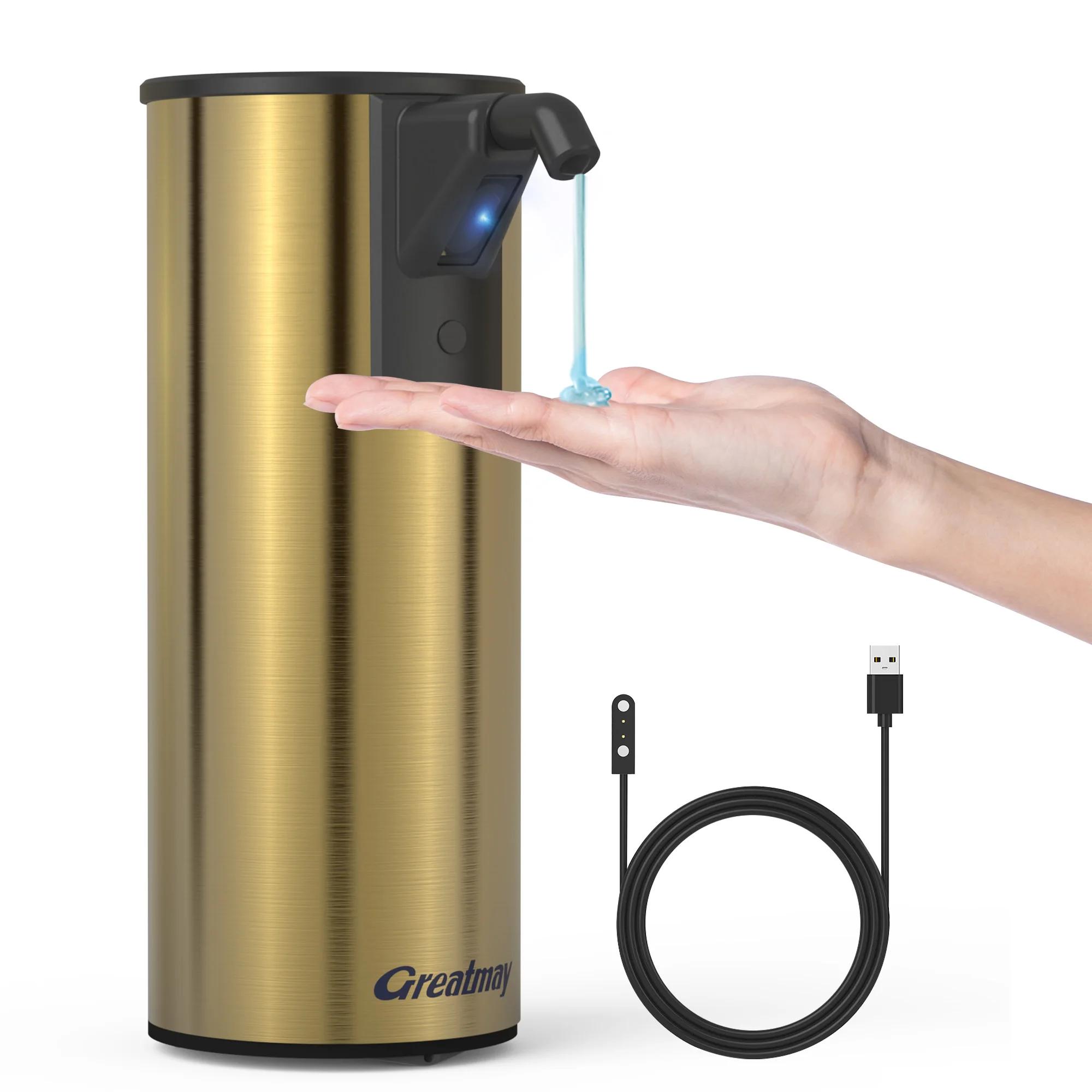 

Rechargeable Touchless Soap Dispenser, 350ML Stainless Steel Automatic Sensor for Kitchen Bathroom, Modern Hygienic