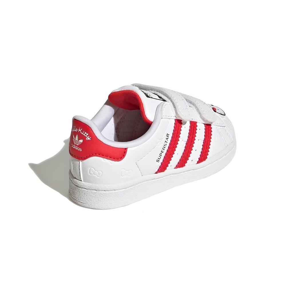 adidas Oryginalne Superstar Cf Wygodne do codziennego noszenia Trwałe Niskie Buty do chodzenia Buty dla niemowląt Białe Czerwone GV8863
