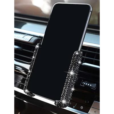 1pc Rhinestone Decor Plastic Car Phone Holder