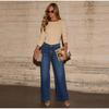 High Waisted Straight Leg Jeans Women's Clothing 2025 Spring New Item Slim and Wide Leg Retro Style Pants