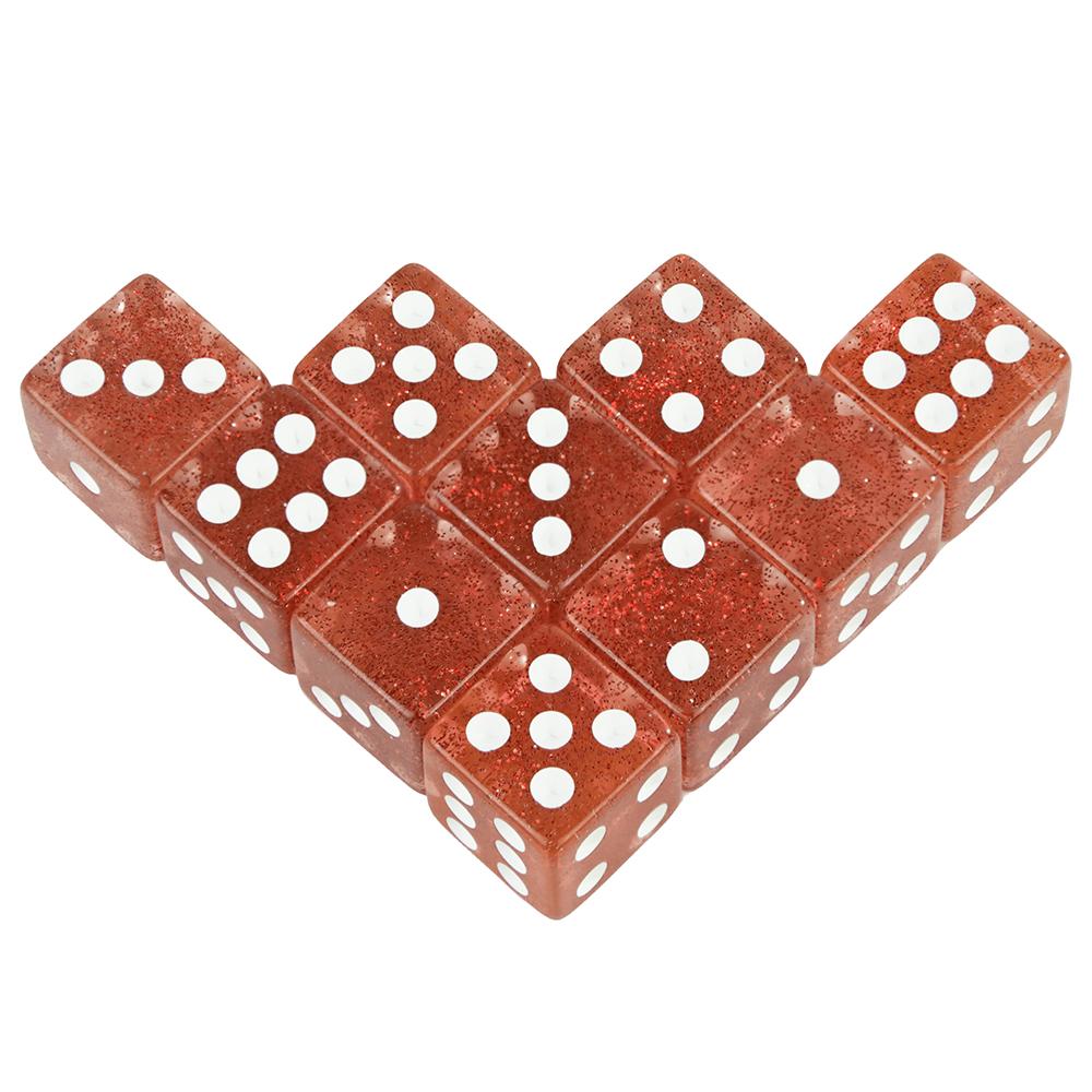 6 Sided Glittering Dice Collection for Tabletop Game Gambling Entertainment Party-16mm Square Corner D6 Dice with Standard Dots