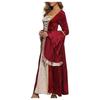 Women's Plus Size Dress Flared Sleeves Retro Long Gold Velvet Dress