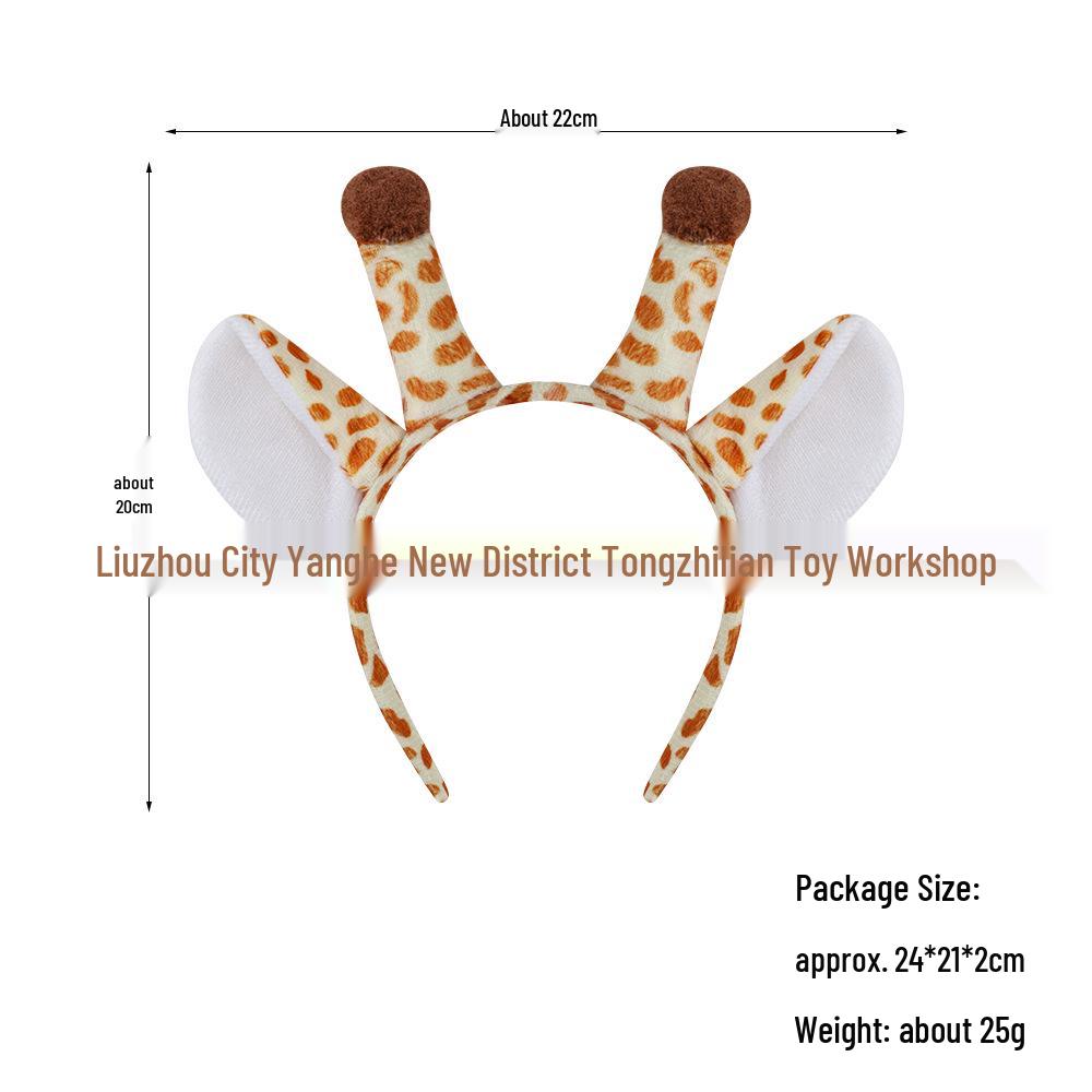Halloween Animal Headband: Giraffe & Deer Antlers Costume Prop Hair Clip