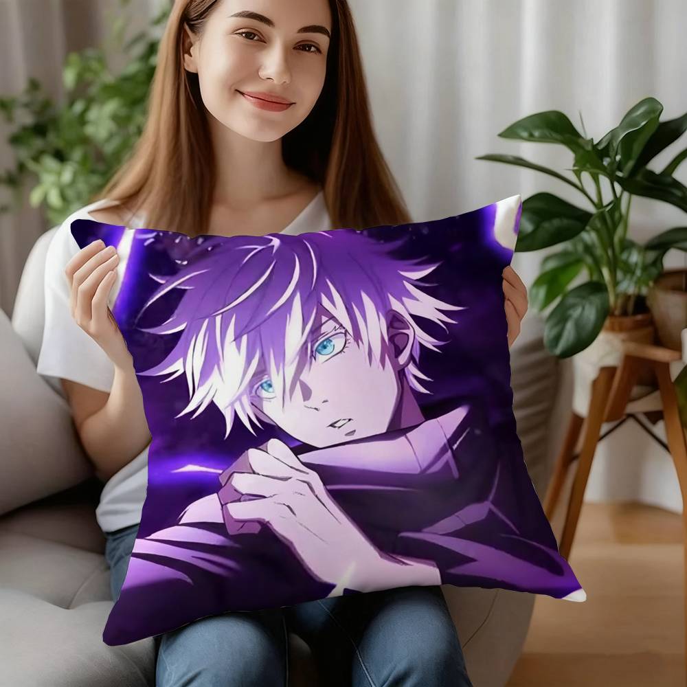 J-Jujutsu Kaisen Gojo Satoru Pillow Case Short Plush Sofa Decorative Gift Home Double-sided Printing Cushion