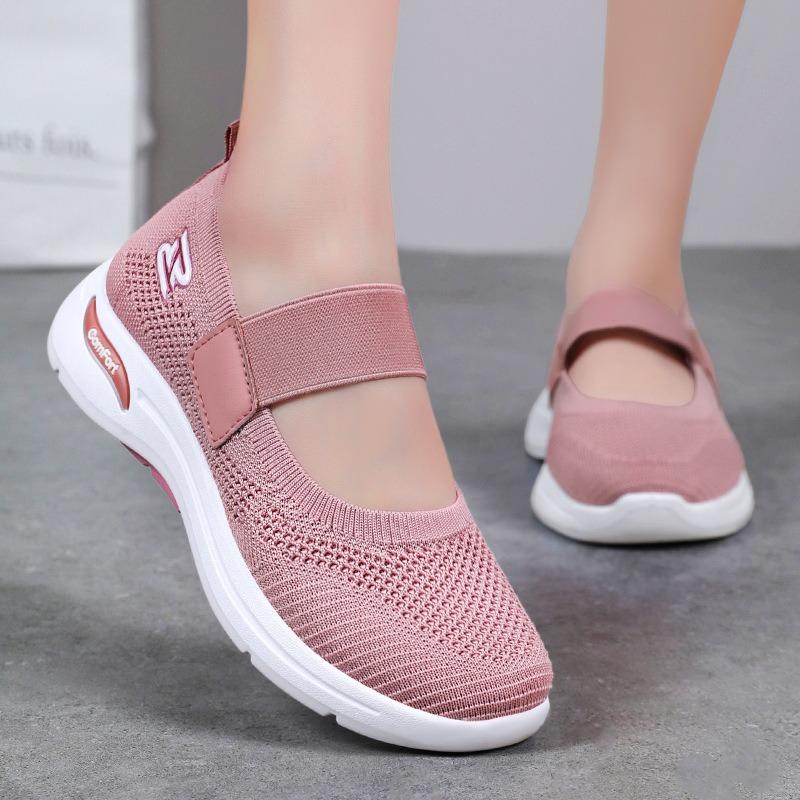 Shoes women's versatile models, shallow mouth women's shoes, comfortable Velcro shoes, soft-soled walking shoes