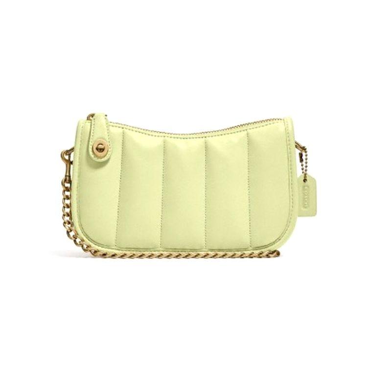 

Coach Swinger 20 Small Quilted Chain Shoulder Bag Lambskin Leather Handbag Mahjong Bag Women bags Candy-Yellow Green C3490-B4M97 Basic Set (Bag+Dust Bag)