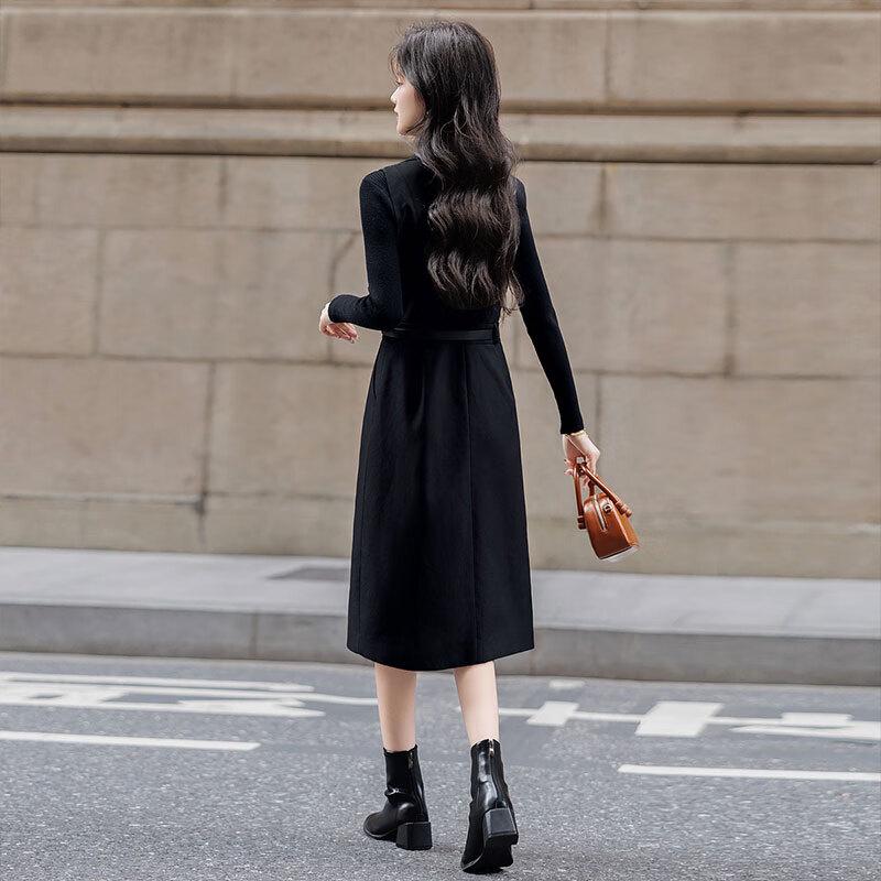 Sukienka blezerowa damska Sibaishe o średniej długości z rozcięciem