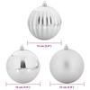 XL Christmas Ornament Set 9 pcs Silver Plastic