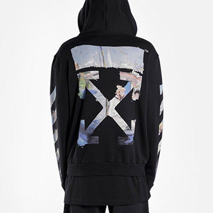 OFF WHITE Edouard Manet Floating Studio Arrows Zip Up Hoodie OMBE001G20FLE0011088